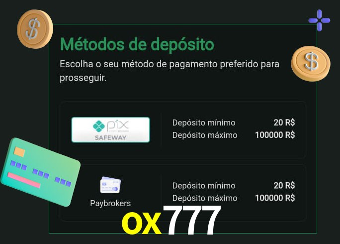 O cassino ox777 oferece uma grande variedade de métodos de pagamento